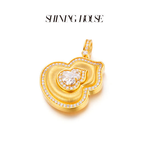 意趣东方系列 ShiningHouse[培育] 足金钻石挂坠 葫芦形1克拉钻人工真钻人造钻石古法黄金时尚钻石吊坠【此商品不支持7天无理由退货退款】预计3日发货 商品图1