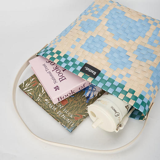 大英博物馆巴斯特系列萌猫猫头编织包单肩包-果绿色 浅蓝色 商品图3