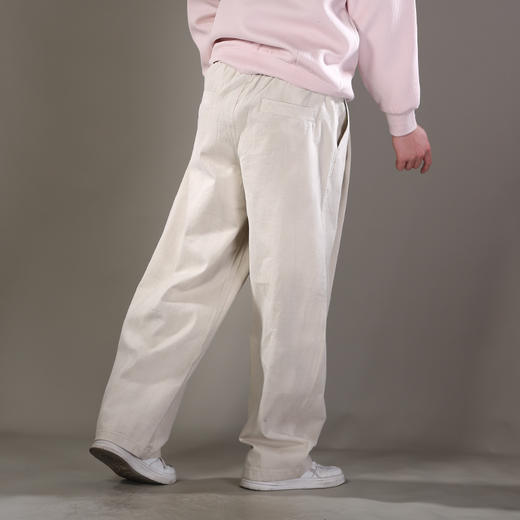 DRONKOO 2026 抽绳半松紧满幅不规则竖纹喷色做旧中厚休闲长裤 商品图3