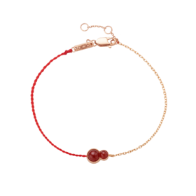 ［C+Vogues系列］18K金玉髓红绳手链#小结悦