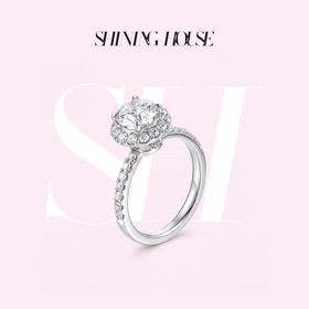 告白·Shining系列 ShiningHouse[培育] 18k金钻石戒指 圆形1克拉钻人工真钻人造钻石K金戒指设计感简约钻石戒指悦己送礼臻选【此商品不支持7天无理由退货退款】