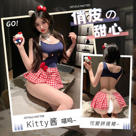 【萌妹必备】霏慕 软萌Kitty酱拼接连衣裙 情趣内衣ZY139