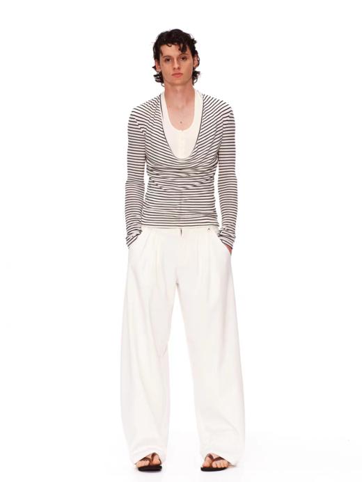 出逃赤岗西/C26SSK225/褶皱双腰头波点廓形阔腿休闲裤 商品图1