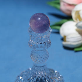 迷罗元和堂 | 白紫茶水晶球 | 透体随机发｜冰裂 矿坑 棉絮均为水晶天然形成 介意勿拍 【器悟雅玩】