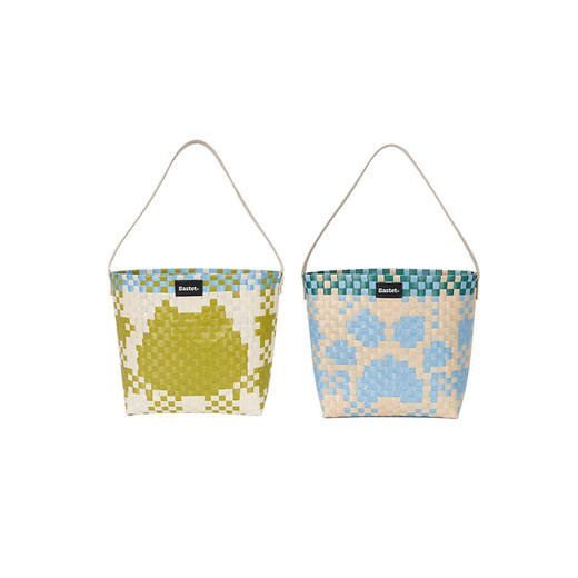 大英博物馆巴斯特系列萌猫猫头编织包单肩包-果绿色 浅蓝色 商品图4