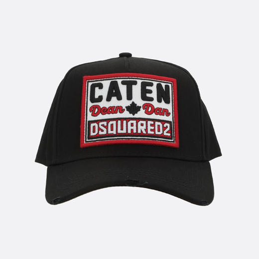 DSQUARED2 中性徽标贴片刺绣棉质棒球帽 黑色 BCM0985 05C00001 2124 商品图0
