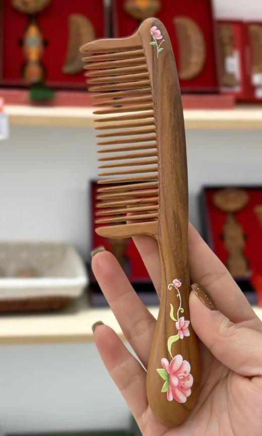 精品桃木梳子天然家用木质木梳精致 商品图1