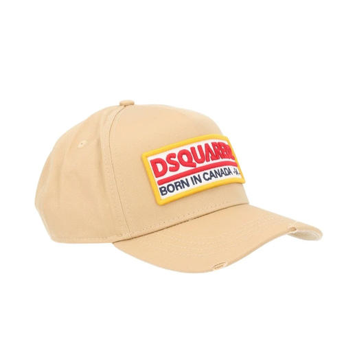 DSQUARED2 中性徽标贴片刺绣棉质棒球帽 米色 BCM0983 05C00001 5130 商品图0