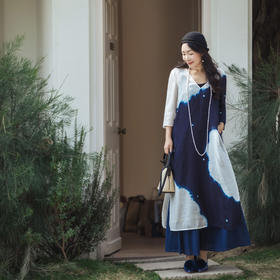 【林栖设计小店】植物染色|手工云绞丝麻百搭多色宽松开衩2026春新款衬衣1961025