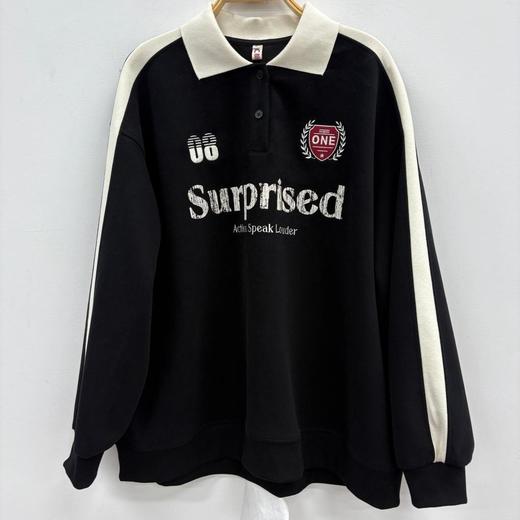 NC翻领撞色长袖卫衣51010（黑）冬季 954010640321 商品图0