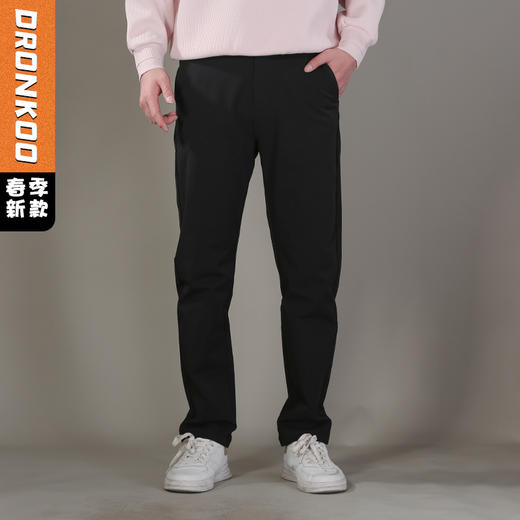 DRONKOO 2026 半松紧腰左袋钉扣高弹中厚休闲长裤 商品图0