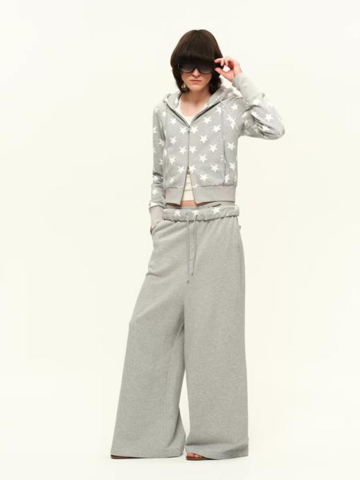 出逃赤岗西/C26SSS021/双拉链星星印花全棉连帽卫衣 商品图3