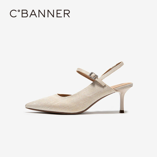 【静音系列】千百度细高跟时装凉鞋女2026夏季新款包头后空凉鞋A26288010 商品图2