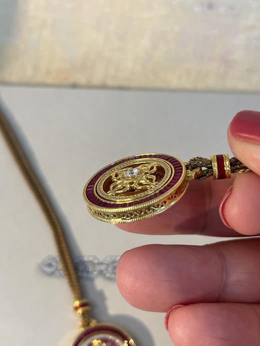 【开年鸿运首饰之‘币’定发财】红宝金刚杵罗盘 银镀金项链吊坠新年礼物（非质量问题不退不换） 商品图2