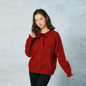 温柔系带木耳边抽绳开衫-纪念日百货门店同款169601021