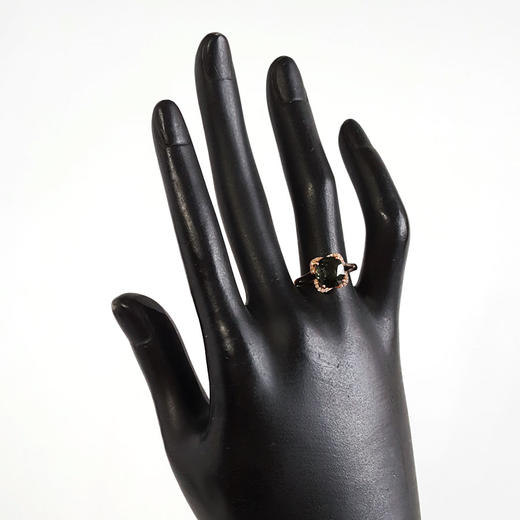 【天然正品】AU750黄金镶钻镶天然近全净体3.5ct椭圆刻面碧玺戒指15号（戒圈可改）281025AH36 商品图6