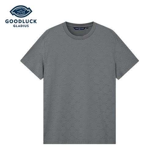 【满印提花】德鲨鲨鱼夏新款短袖T恤男2026新款休闲打底衫 商品图0