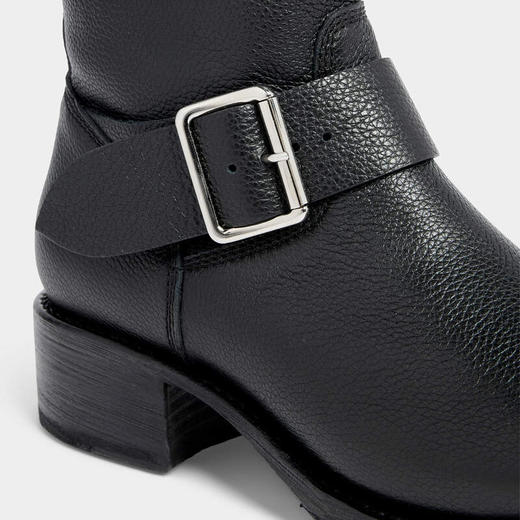 DSQUARED2 男士带扣式绑带皮革Harley中靴 黑色 ABM0167 25102624 2124 商品图3