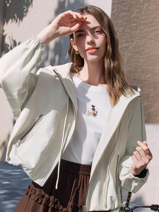 【百图lulu定制】【飞行员外套】高含棉量  轻便透气  连帽 外套夹克 商品图6