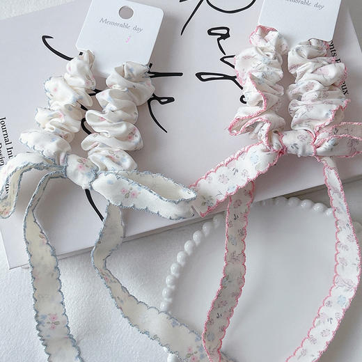 ZY碎花勾边飘带结QXSH发圈-纪念日百货门店同款169447895 商品图0