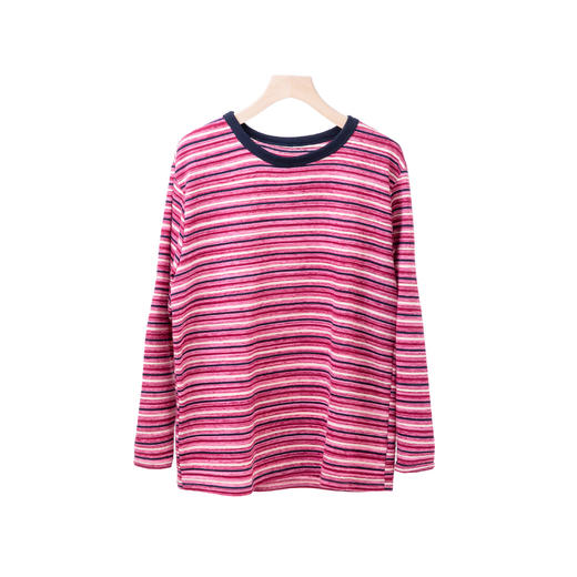 彩条圆领长袖T 商品图1