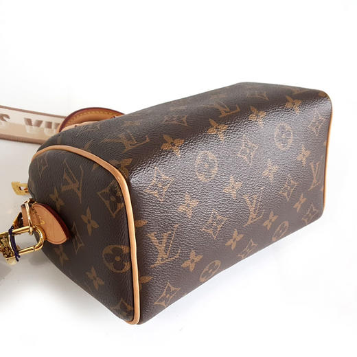 【95新】LV路易威登Speedy 系列M46222老花奶茶色肩带Speedy 20手提单肩包女士100226AK01 商品图7