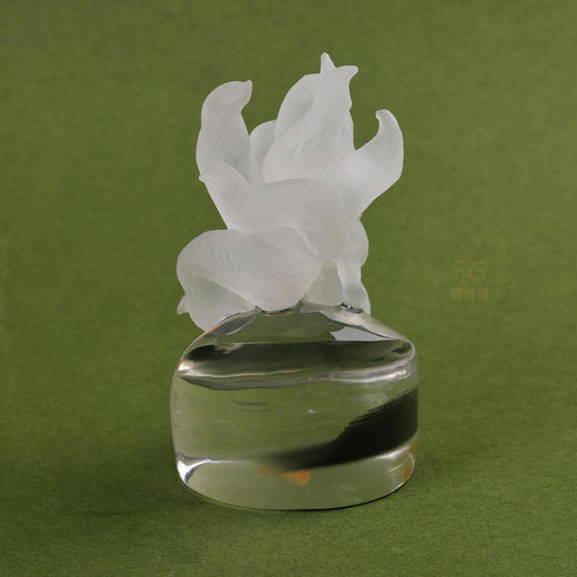 【祥瑞】白水晶九尾狐摆件  ZX2602050 商品图3