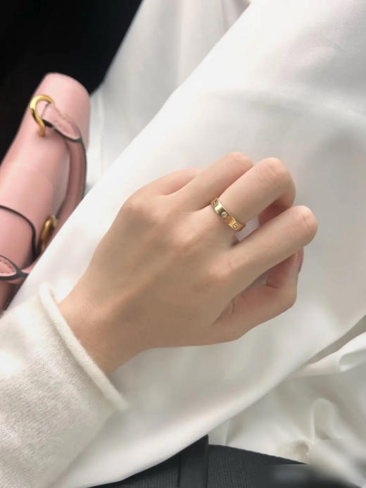 卡地亚 love 单钻 窄版 玫瑰金 18k 戒指 商品图2