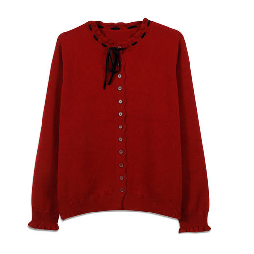 温柔系带木耳边抽绳开衫-纪念日百货门店同款169601021 商品图4