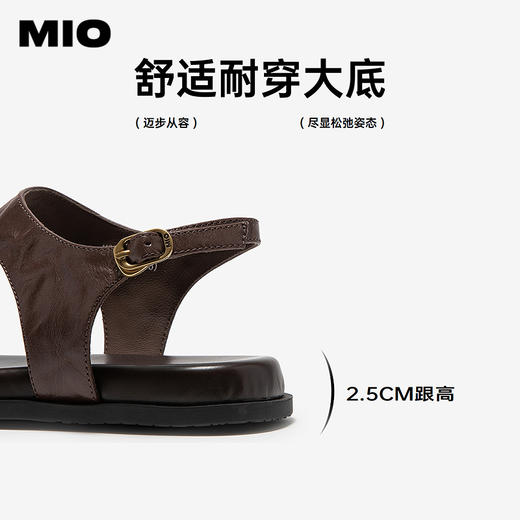 【上新】MIO米奥老钱风夹脚凉鞋女2026夏新款法式方头平底单鞋外穿人字拖M263130891 商品图4
