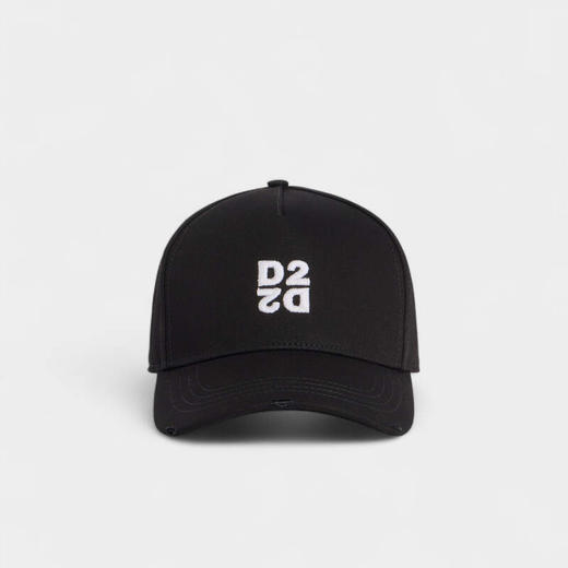 DSQUARED2 中性字母徽标刺绣棉质棒球帽 黑色 BCM0964 05C00001 2124 商品图0