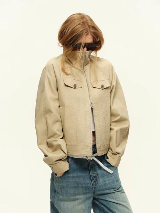 出逃赤岗西/C26SSW171/复古卡其色廓形外套 商品图0