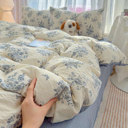 【品牌直发】加倍生活  春夏新款高克重A类泡芙纱泡泡皱皱纱四件套yc0228002 商品图4