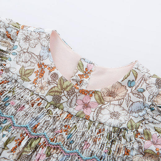 英氏婴儿衣服长袖高档哈衣秋新款女宝宝绵羊毛连体衣YRHAJ32381A 商品图1