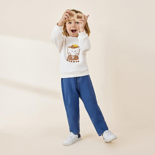 英氏童装牛仔长裤儿童裤子男宝宝休闲裤外穿秋裤YRKCJ32160A 商品图1