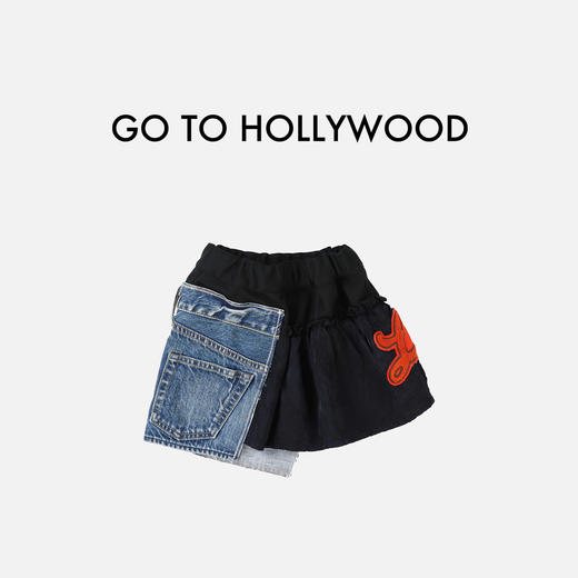 G2H日本童装 GO TO HOLLYWOOD 女童丹宁牛仔拼接设计半身裙 商品图1