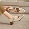 阿么手工女鞋一字带山茶花轻复古百搭单鞋女款法式玛丽珍鞋子5CM 商品缩略图1