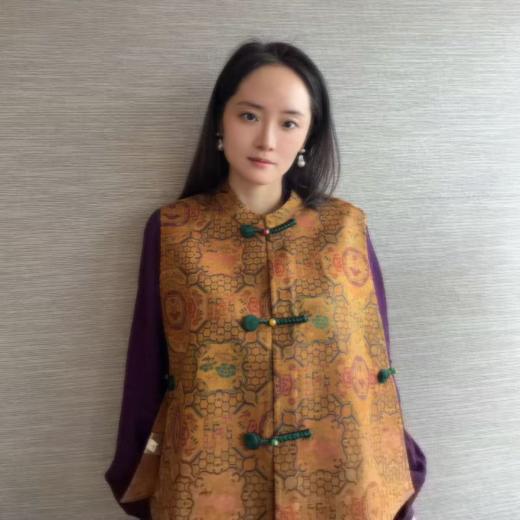 【咕咕同款】NANSONGSILK/NS新中式新款复古提花立领民族风百搭宽松马甲M1D539730X南宋 商品图4