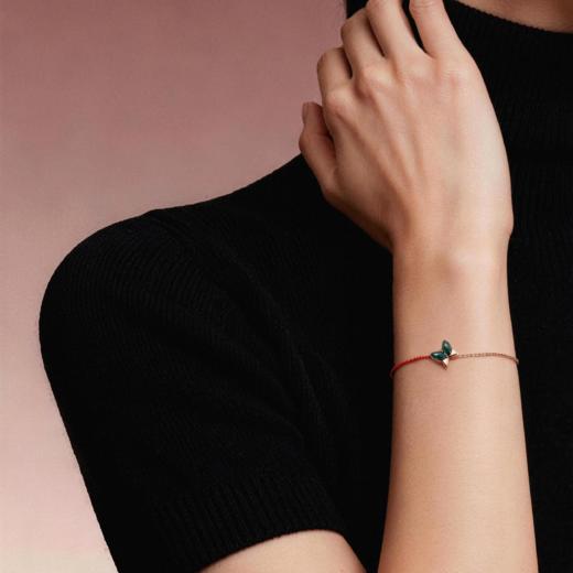 ［C+Vogues系列］18K金孔雀石红绳手链#小结悦 商品图3