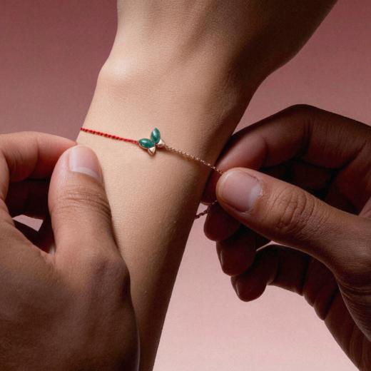 ［C+Vogues系列］18K金孔雀石红绳手链#小结悦 商品图2