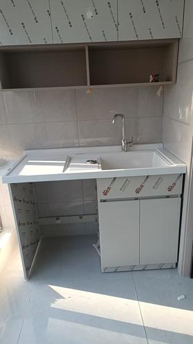 YSY洗衣柜  奶茶灰+珠光白盆1.1米- 1.2米-1.3米-1.4米-1.5米