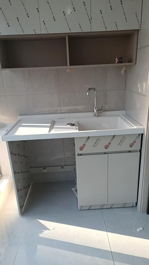 YSY洗衣柜  奶茶灰+珠光白盆1.1米- 1.2米-1.3米-1.4米-1.5米 商品图0