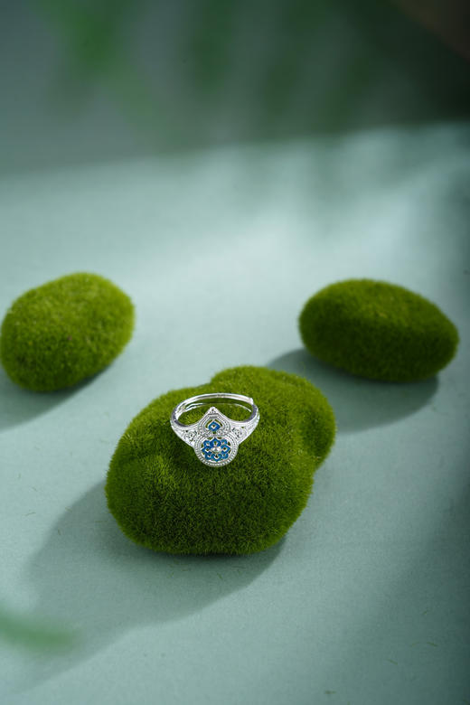 子佩集【福禄宝相】银S990戒指【QFJZ009】原创作品花丝珐琅彩宝相葫芦2602 商品图4