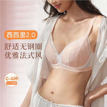 奶糖派西西里2.0法式无钢圈优雅舒适薄棉款甜美蕾丝内衣文胸送女友 商品图0