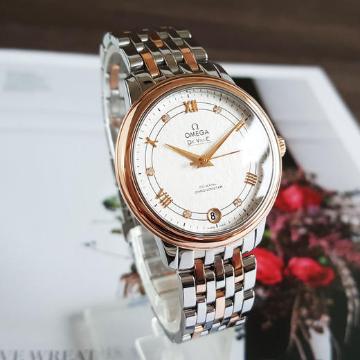 【95新】OMEGA 欧米茄424.20.33.20.52.002天文台认证同轴自动机械机芯日期显示33MM（女款）碟飞系列精钢/18K玫瑰金020226AK22 商品图3