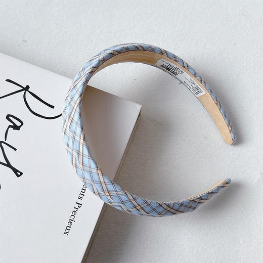 简约格纹高颅顶显脸小发箍-纪念日百货门店同款169494907 商品图3