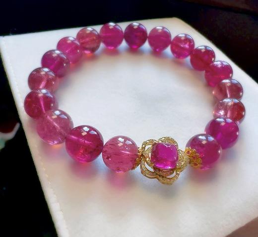 10mm单圈桃红碧玺手串 商品图4