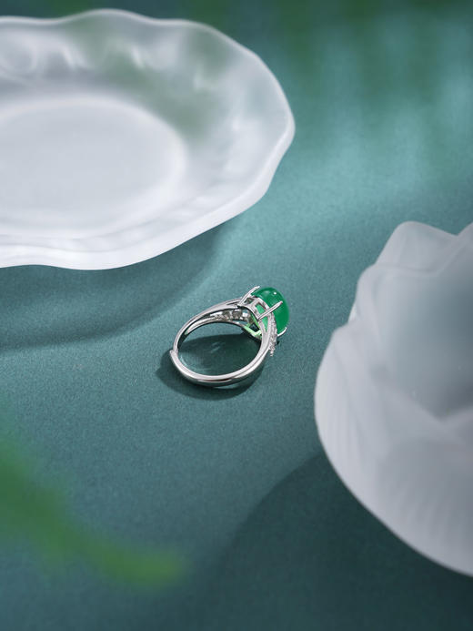 子佩集【绿漪星辰】银S925戒指【JZ017478】五角星绿玉髓2602 商品图5