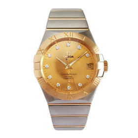 【95新】OMEGA 欧米茄123.20.38.21.58.001天文台认证同轴自动机械机芯日期显示38MM（男款）星座系列精钢/18K黄金090226NJM08