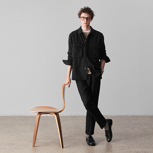 进口人字纹衬衫外套 商品图3